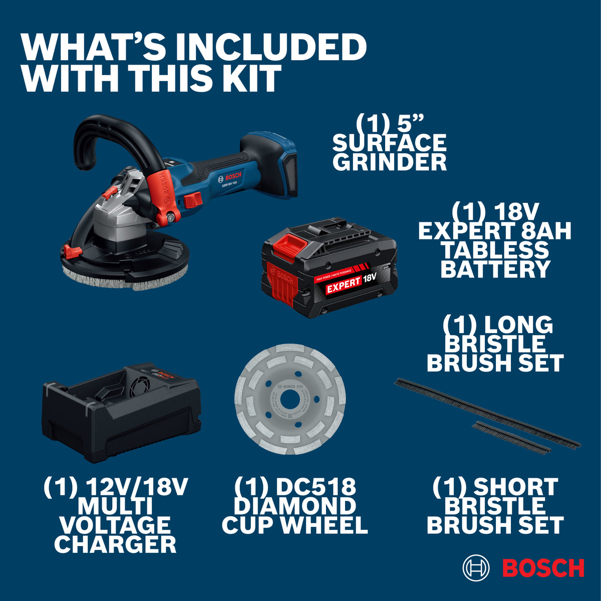 Bosch GBR18V-15SN18X 5 In. 18V Concrete Surface Grinder