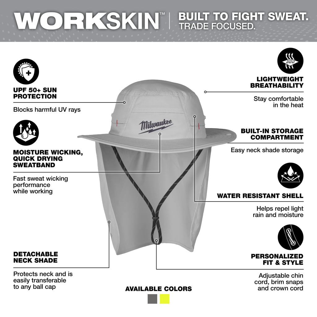 Milwaukee WORKSKIN Sunshade Hat – Configuration Options