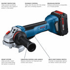 18V Brushless 4-1/2 – 5 In. Angle Grinder Kit with No Lock-On Paddle Switch and (1) CORE18V® 8 Ah High Power Battery