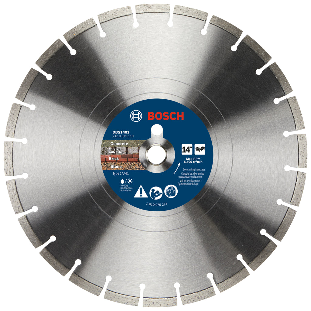 Bosch DBS1401 14 In. Segmented Rim Blade for Rough Cuts