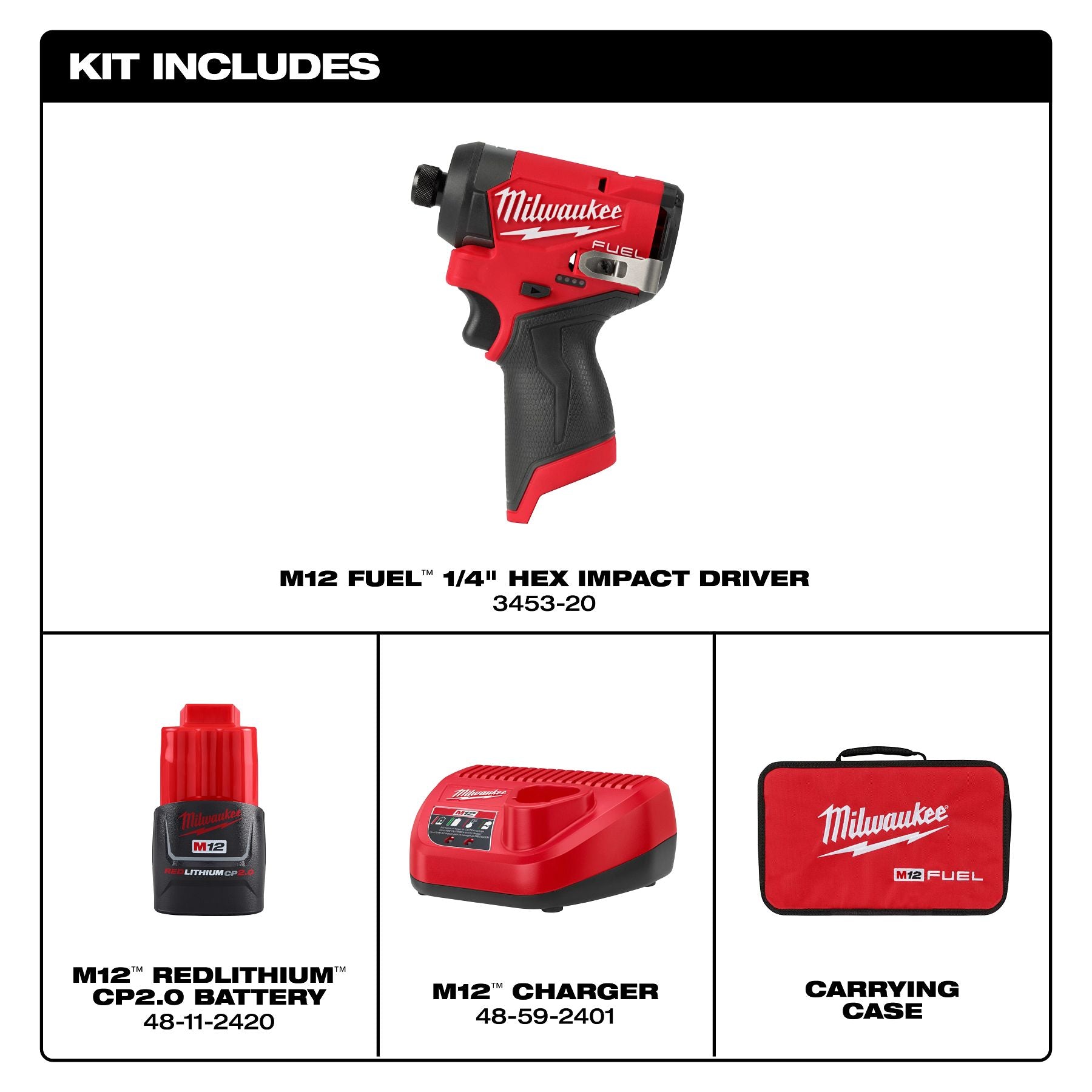 M12 FUEL™ 1/4" Hex Impact Driver