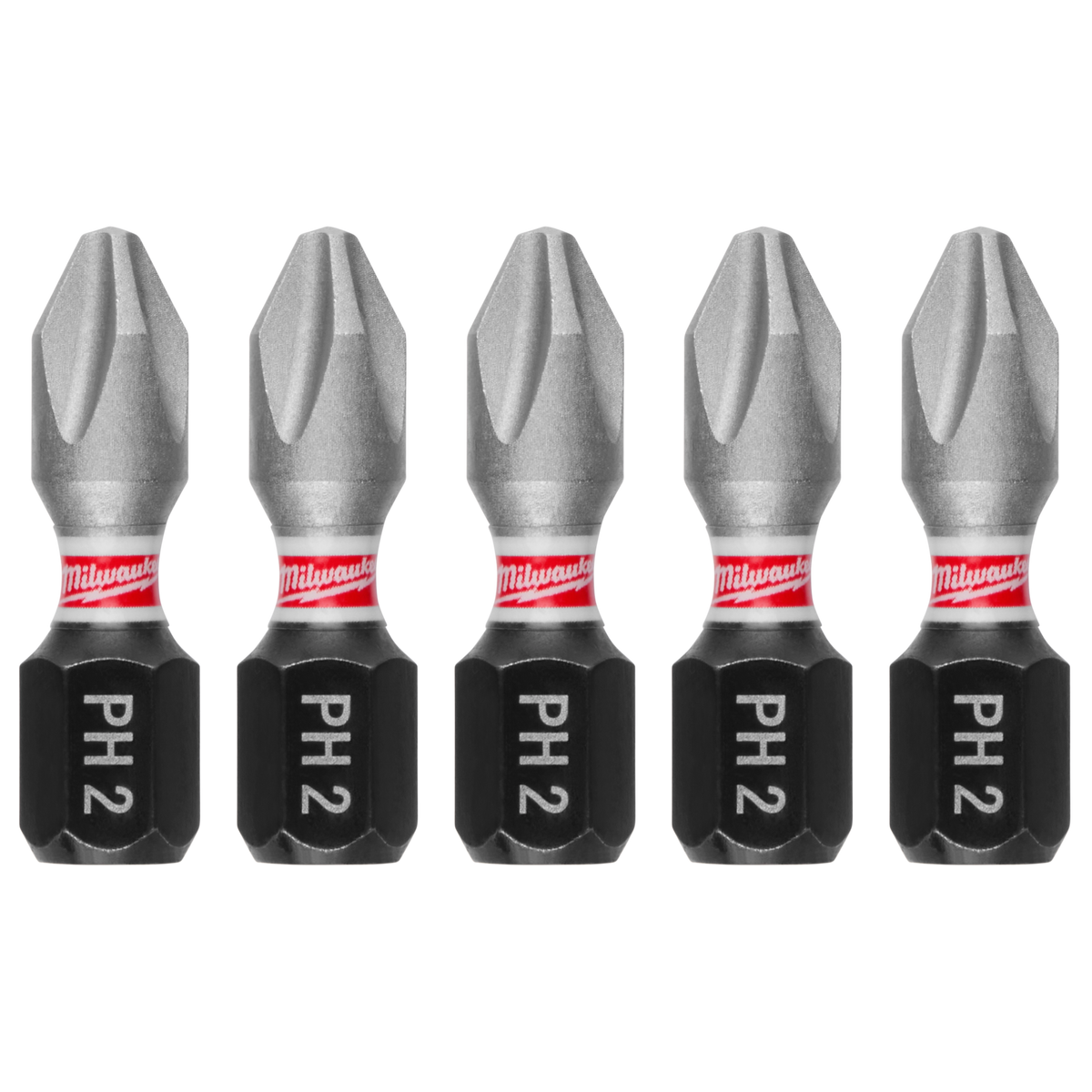 Milwaukee SHOCKWAVE Impact Duty 1" Phillips #2 Insert Bits (5 PK) | 48-32-4601