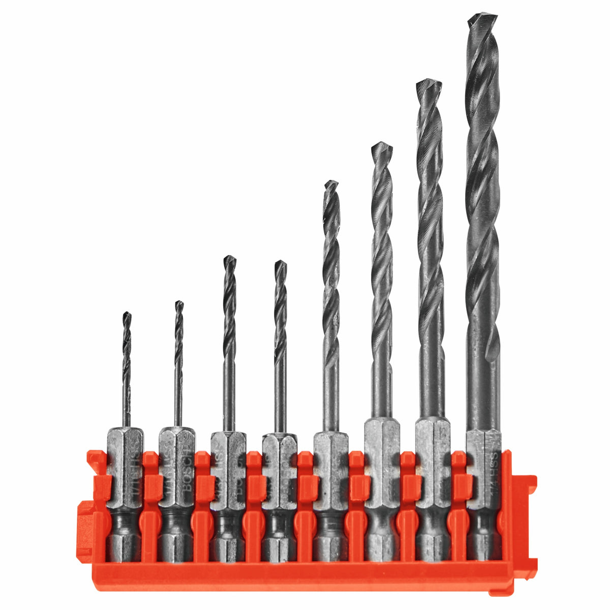 Bosch ITDDV08C 8 pc. Driven Impact Black Oxide Drill Bits with Clip for Custom Case System