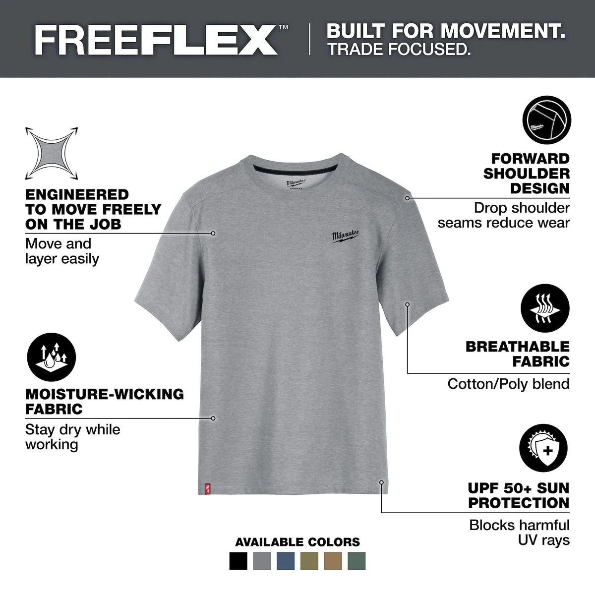 Milwaukee FREEFLEX Hybrid Work Tee - Short Sleeve