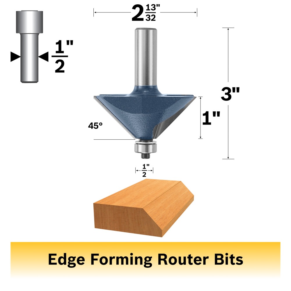 Bosch 85593M 2-13/32 In. x 45° Carbide Tipped Chamfer Bit