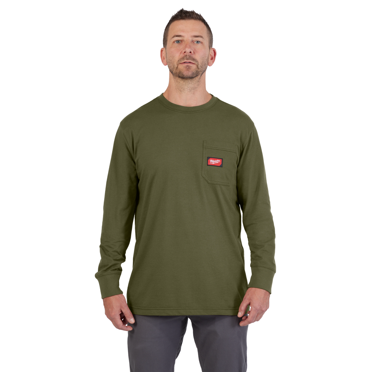 Milwaukee GRIDIRON Pocket T-Shirt - Long Sleeve - Green