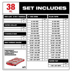 Milwaukee 38-Piece SAE Tap & Die PACKOUT Set with  Hex-LOK 2-in-1 Handle | 49-22-5604