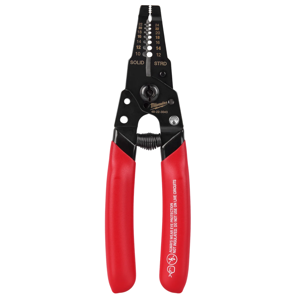 Milwaukee 10-24 AWG Compact Dipped Grip Wire Stripper & Cutter | 48-22-3043