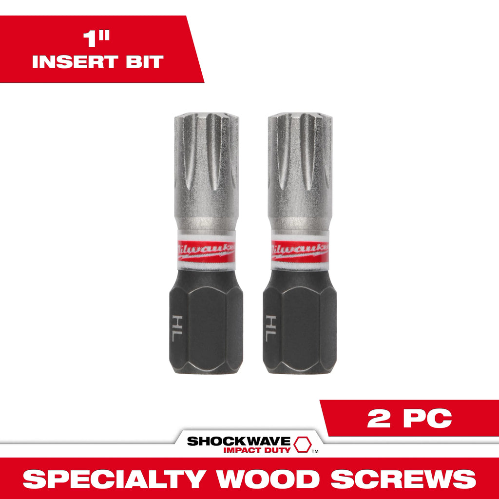 SHOCKWAVE™ Impact Duty 1" Insert Bits for HeadLOK™ Wood Screws (2 PK)
