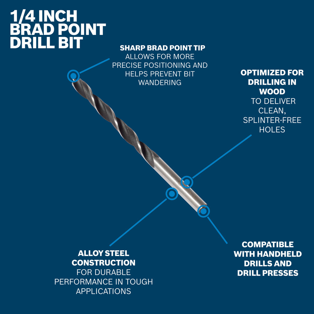 Bosch BP14603 1/4 In. Brad Point Drill Bit