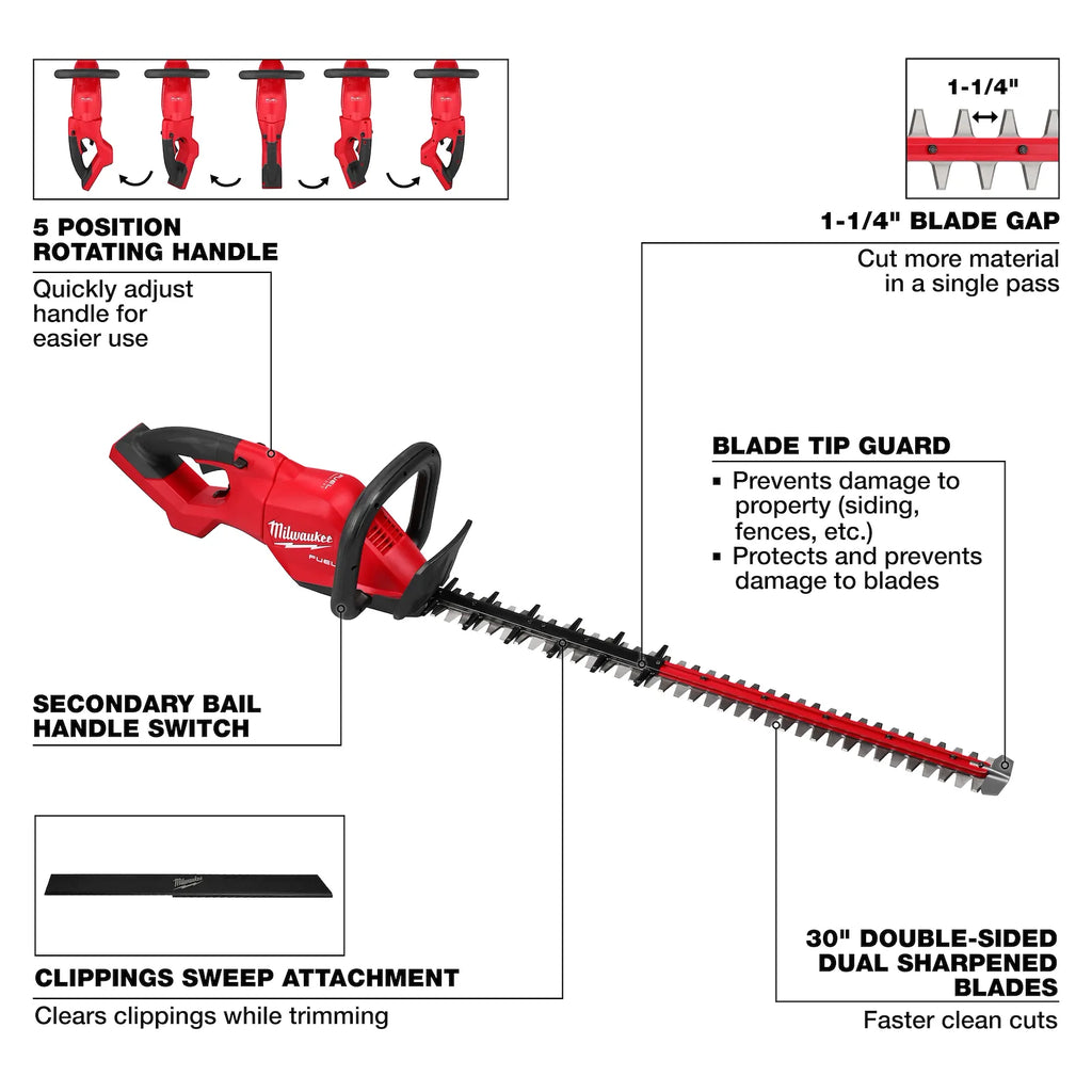 Milwaukee M18 FUEL 30" Hedge Trimmer – Configuration Options