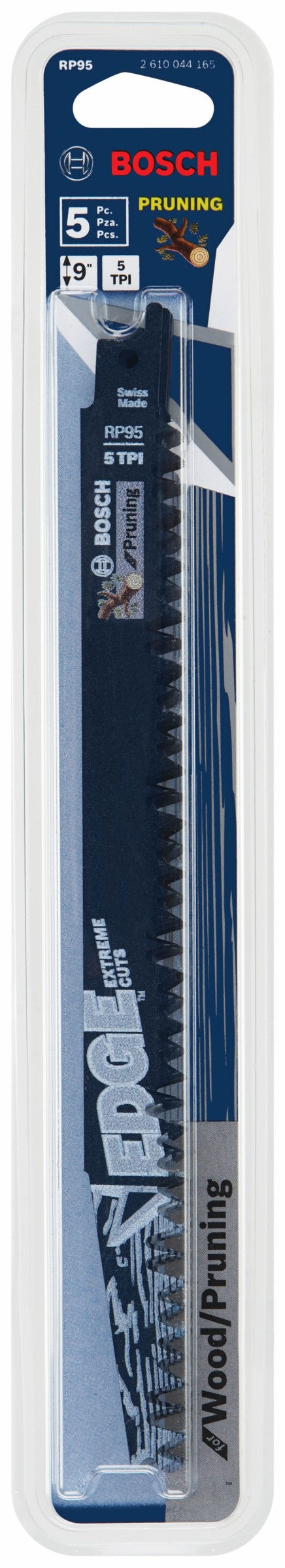 Bosch RP95 5 pc. 9 In. 5 TPI Edge Reciprocating Saw Blades for Pruning
