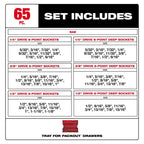 65 pc. 1/4”, 3/8”, & 1/2” Drive SAE Socket Set with Tray for PACKOUT™ Drawers