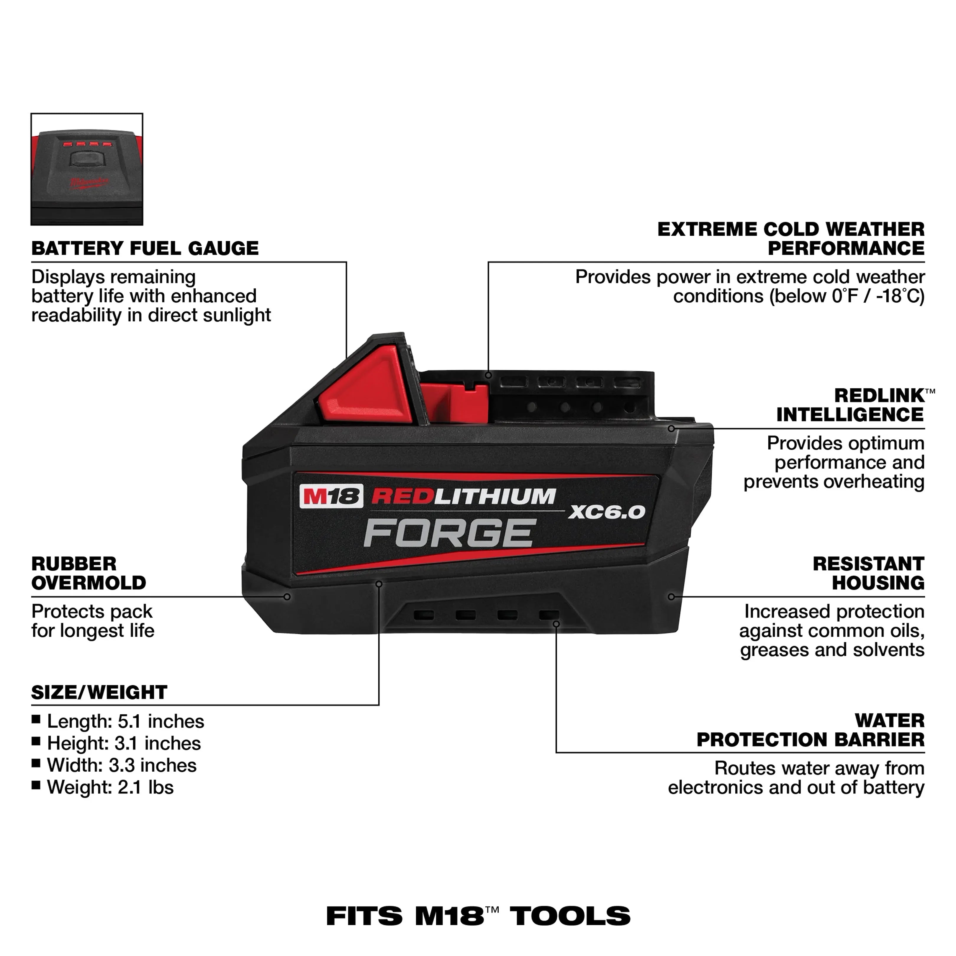 M18™ REDLITHIUM™ FORGE™ XC6.0 Battery Pack – Lithium Ion (Discontinued Out of Stock)