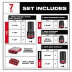 Milwaukee SHOCKWAVE Impact Duty 1” Drive 7-Piece MM & SAE Wheel Service Socket PACKOUT Set | 49-66-7840