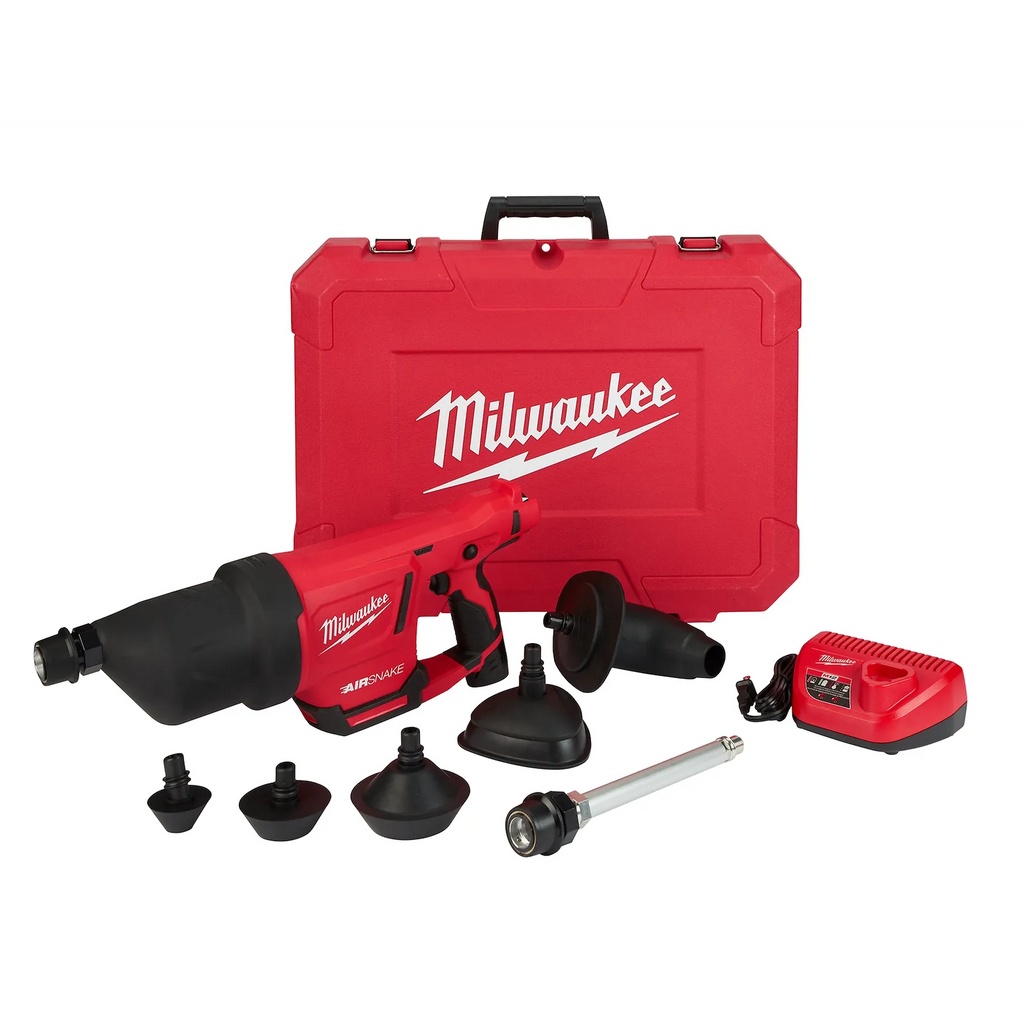 Milwaukee M12 AIRSNAKE Drain Cleaning Air Gun Kit | 2572B-21