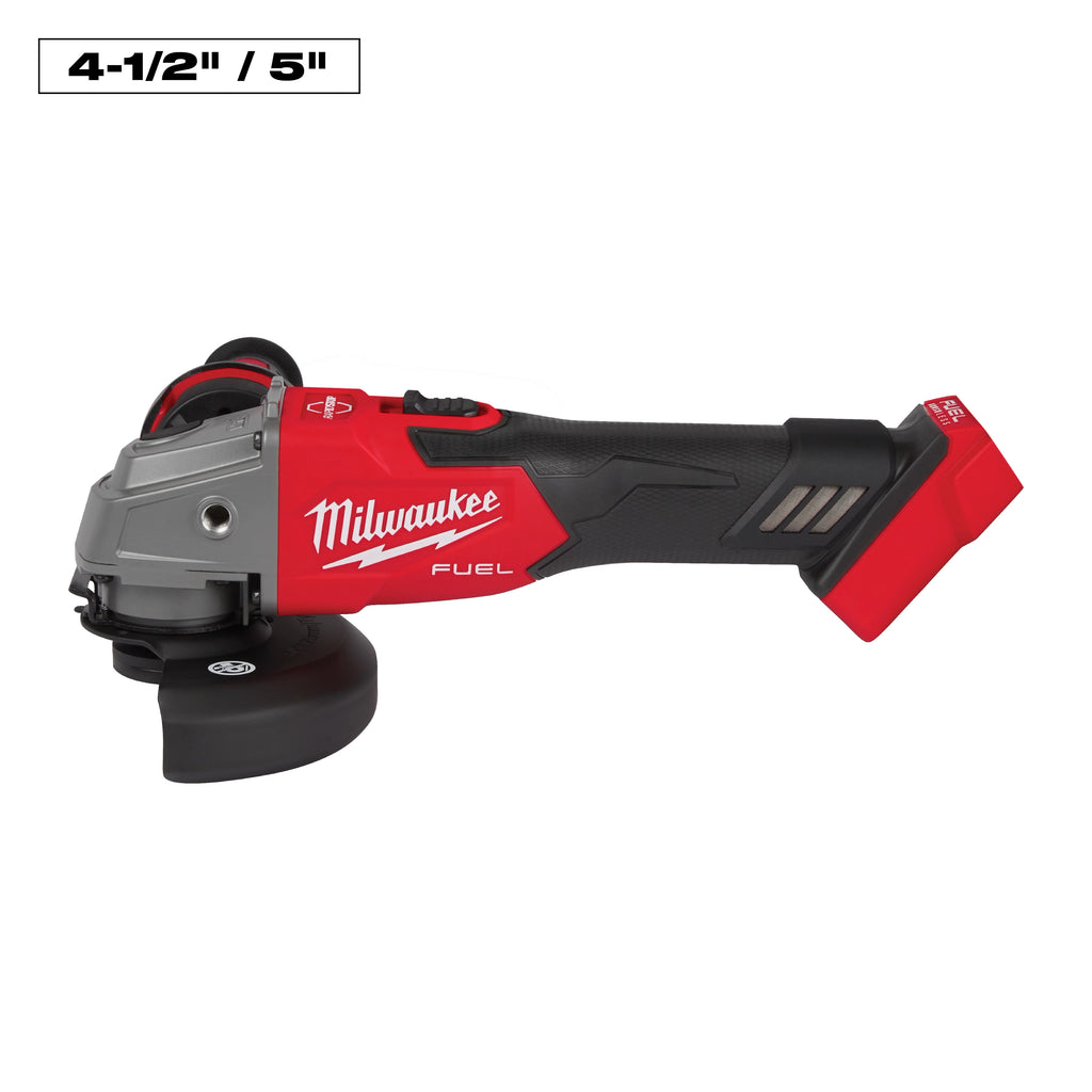 Milwaukee M18 FUEL 4-1/2" / 5" Braking Grinder Slide Switch, Lock-On | 2881-20