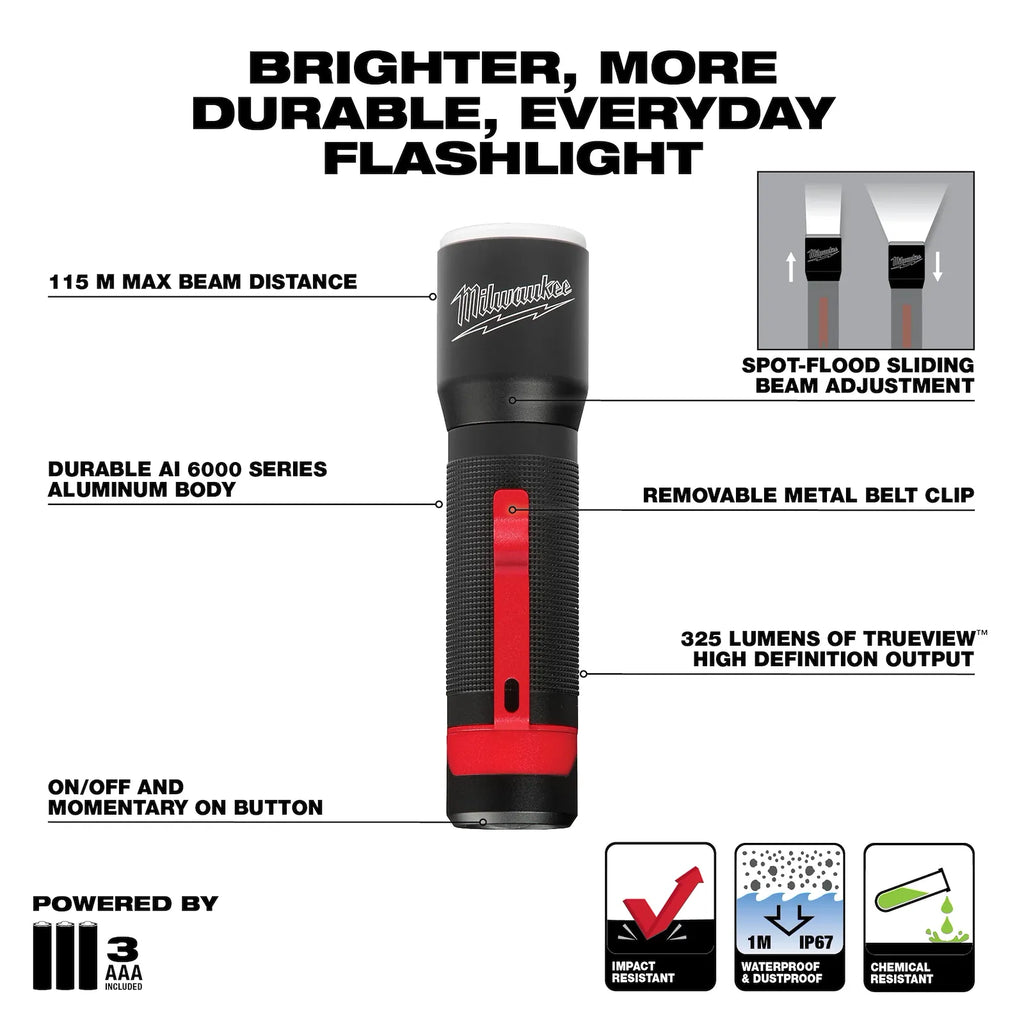 Milwaukee 325L Focusing Flashlight – Configuration Options
