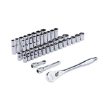 Milwaukee 47-Piece 1/2" Drive Metric & SAE Ratchet and Socket Set with FOUR FLAT Sides | 48-22-9010