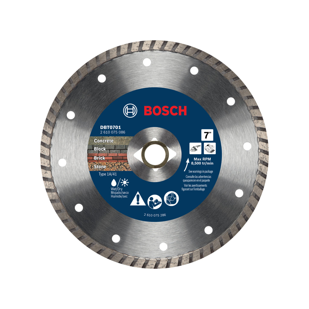 Bosch DBT0701 7 In. Turbo Rim Diamond Blade for Smooth Cuts