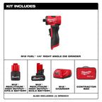 M12 FUEL™ 1/4" Right Angle Die Grinder