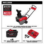 Milwaukee M18 FUEL 21" Auger Propelled Dual Battery Single Stage Snow Blower Kit | 3036-22HD