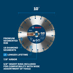 Bosch DBS1002 10 In. Premium Segmented Rim Blade for Rough Cuts