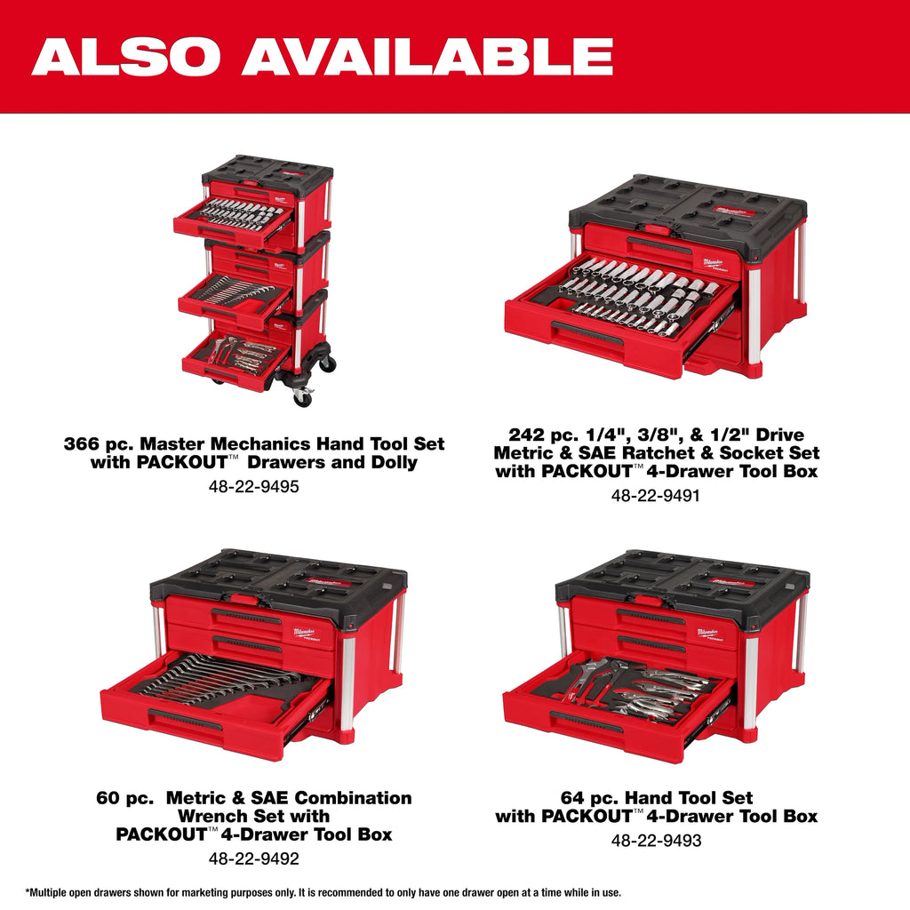 64pc. Hand Tool Set with PACKOUT™ 4 Drawer Tool Box