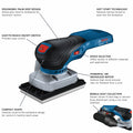Bosch GSS18V-40N 18V Brushless Sheet Orbital Finishing Sander (Tool Only)