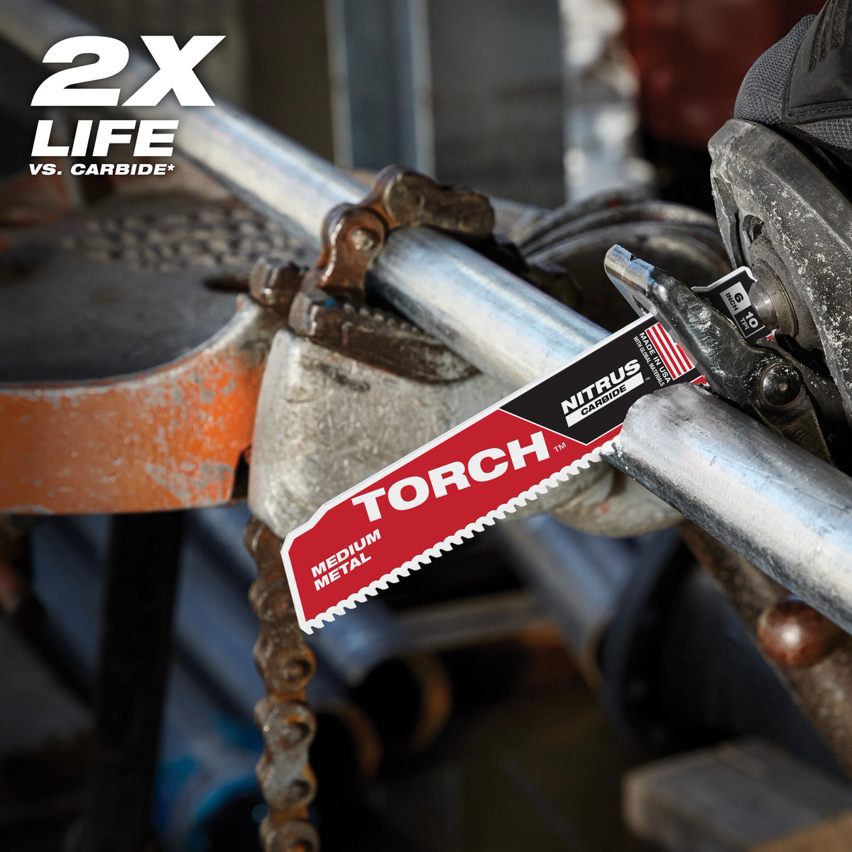 9" 10 TPI TORCH™ with NITRUS™ Carbide Teeth SAWZALL® Blade for Conduit and Strut (1 PK)