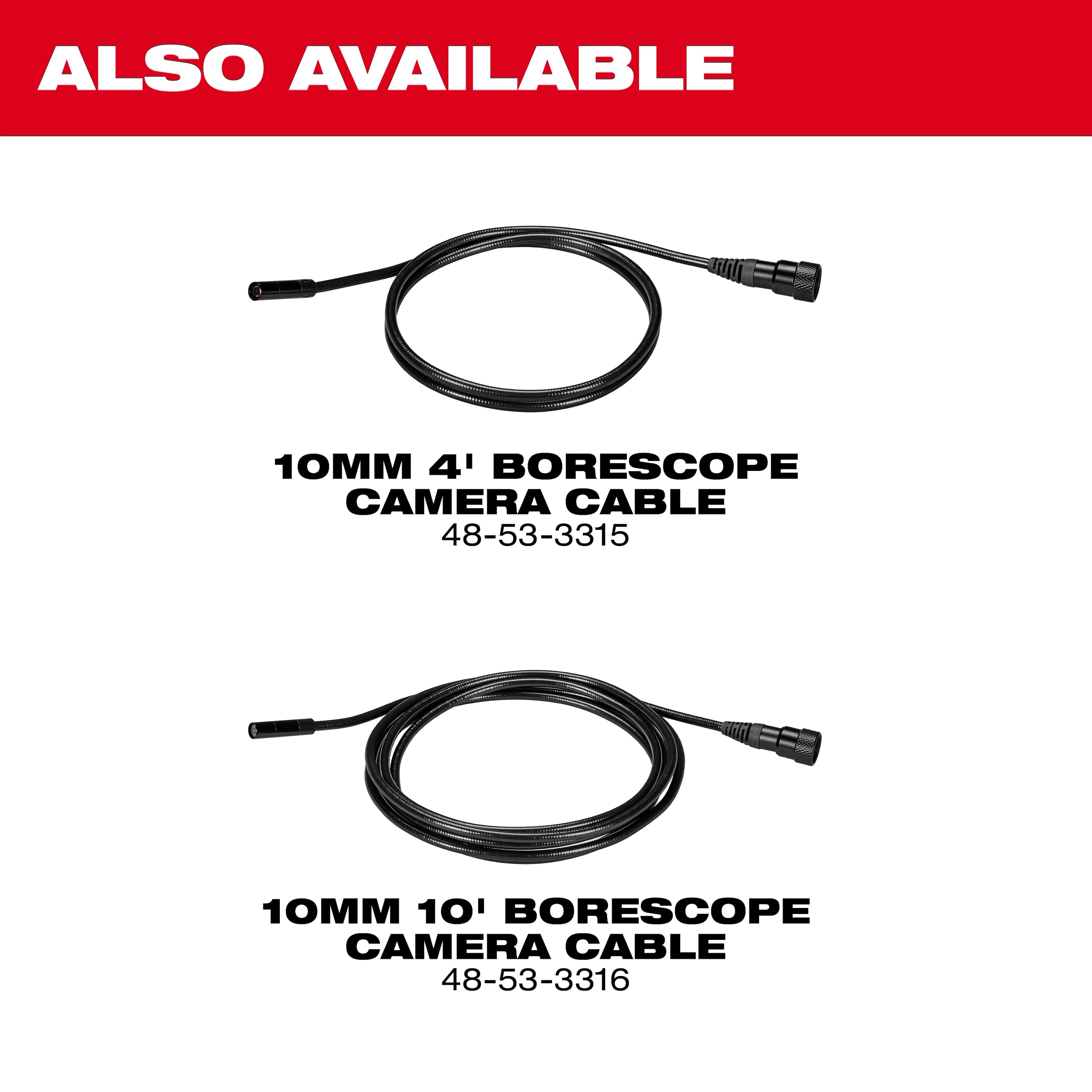 10mm 4' Borescope Camera Cable for M12™ Wireless Monitor