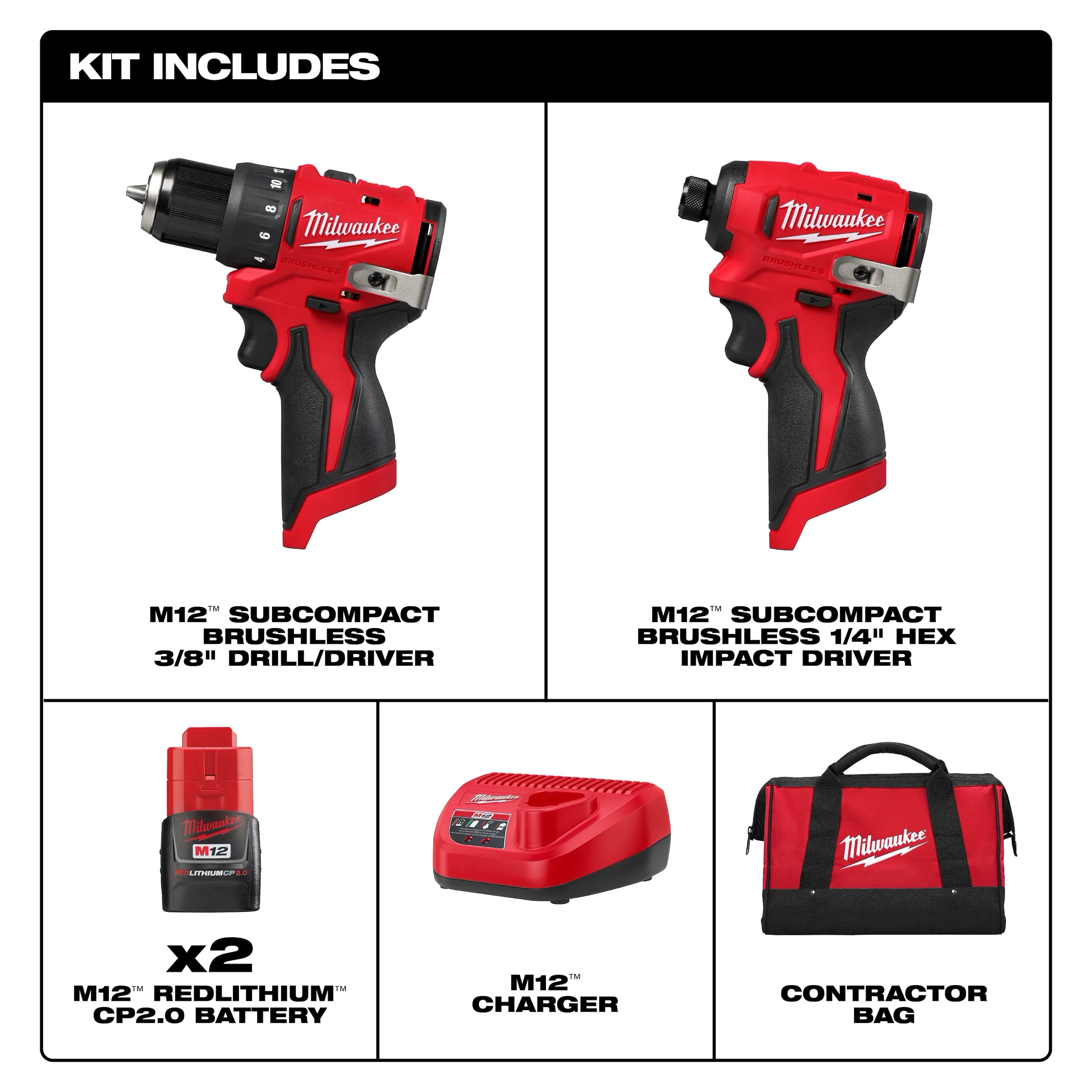 M12™ Subcompact Brushless 2-Tool Combo Kit