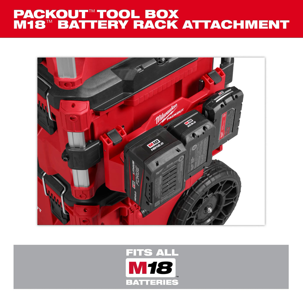 Milwaukee PACKOUT Tool Box M18 Battery Rack Attachment | 48-22-8603