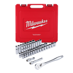 Milwaukee 47-Piece 1/2" Drive Metric & SAE Ratchet and Socket Set with FOUR FLAT Sides | 48-22-9010