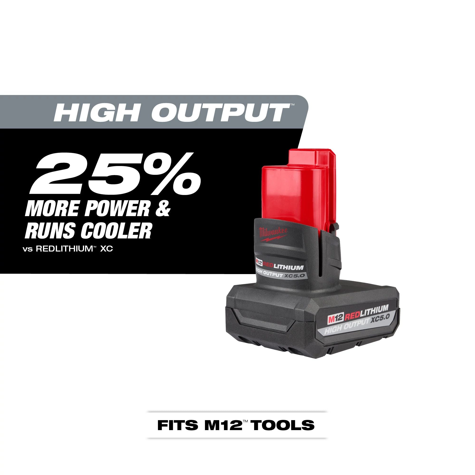 M12™ 12V Lithium-Ion Extended Capacity (XC) 5.0 Ah REDLITHIUM Battery with Charger (2-Pack)