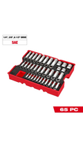 65 pc. 1/4”, 3/8”, & 1/2” Drive SAE Socket Set with Tray for PACKOUT™ Drawers