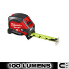 25ft Magnetic Tape Measure w/ Rechargeable 100L Light - 48-22-0428 - primary image