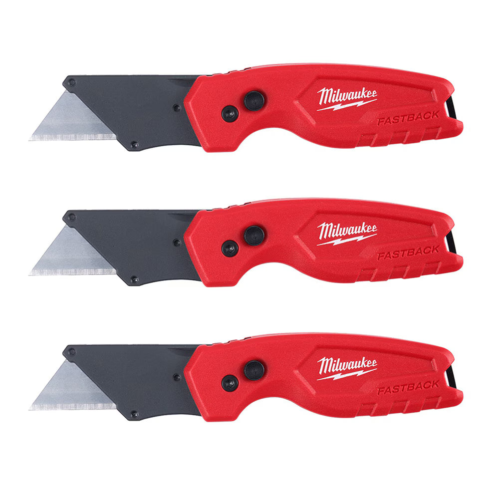 Milwaukee 3PK FASTBACK Compact Folding Utility Knife | 48-22-1522