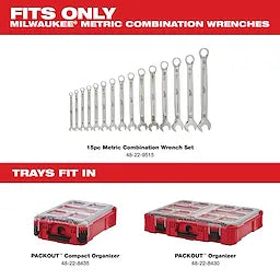 Milwaukee 15-Piece Metric Combination Wrench Trays | 48-22-9483T