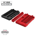 Milwaukee 47-Piece 1/2" Drive SAE & Metric Ratchet & Socket Set PACKOUT Trays | 48-22-9487T