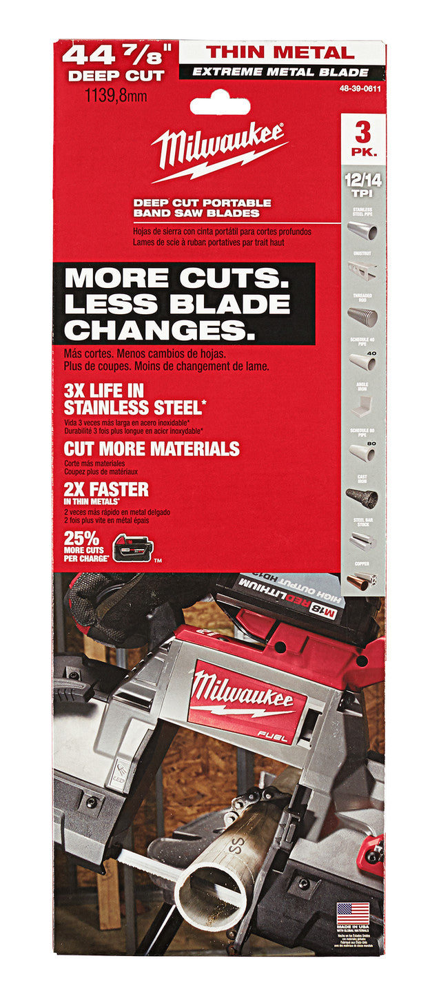 Extreme Thin Metal 12/14 TPI Band Saw Blades 3PK - Deep Cut