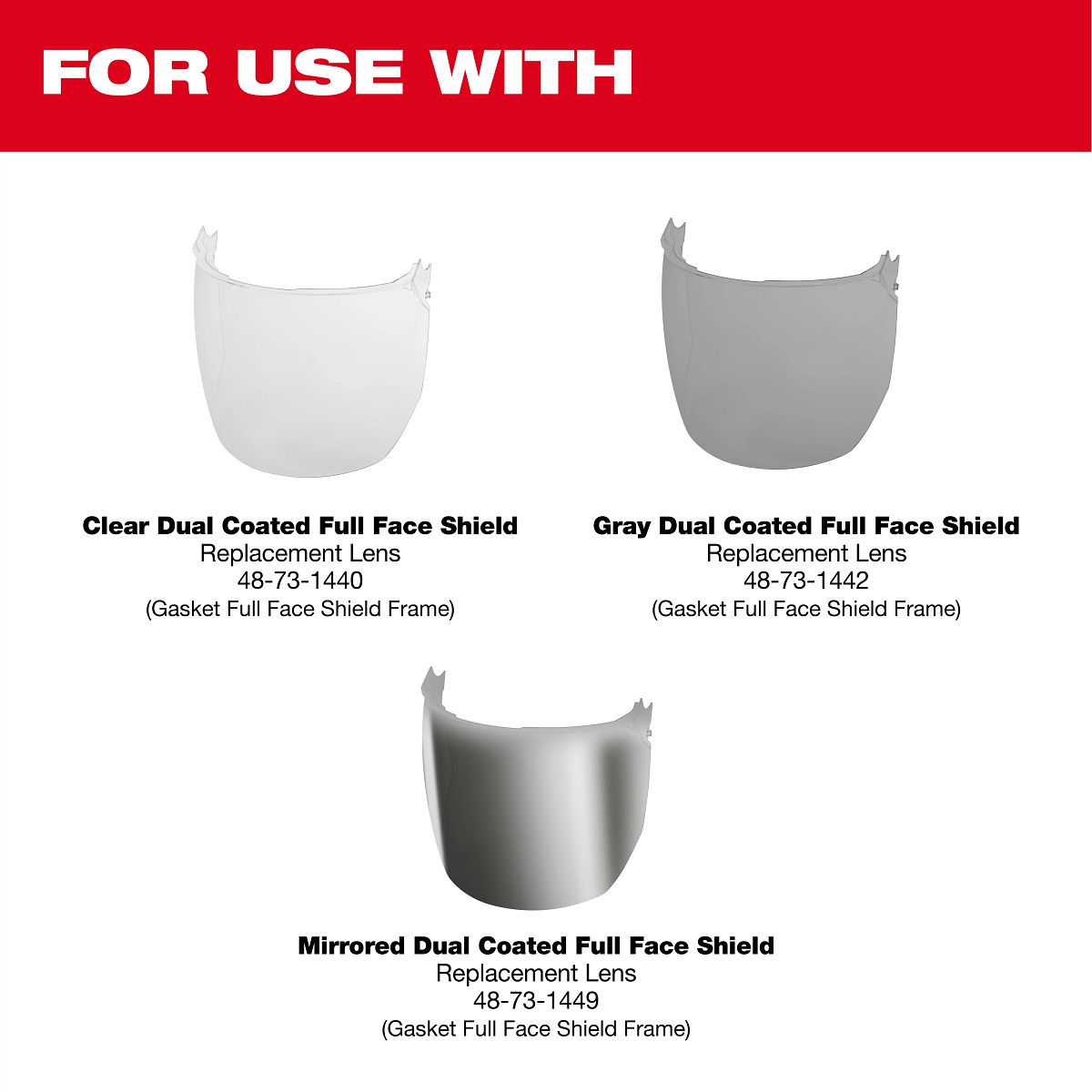 BOLT™ Gasketed Full Face Shield Replacement Frame (Compatible with Milwaukee® BOLT™ Safety Helmets & BOLT™ Hard Hats)