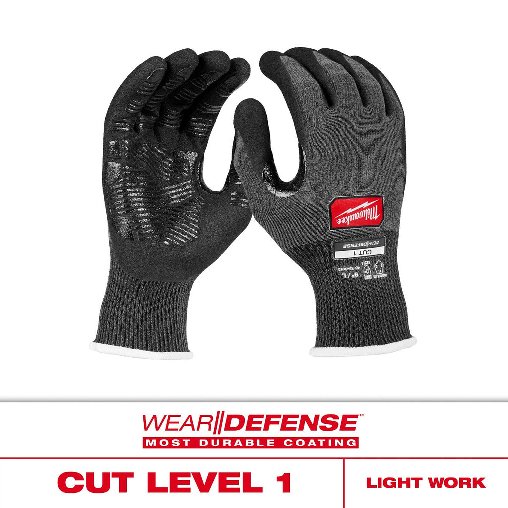 Cut Level 1 Nitrile Dipped Gloves w/ WEAR-DEFENSE™ Protection