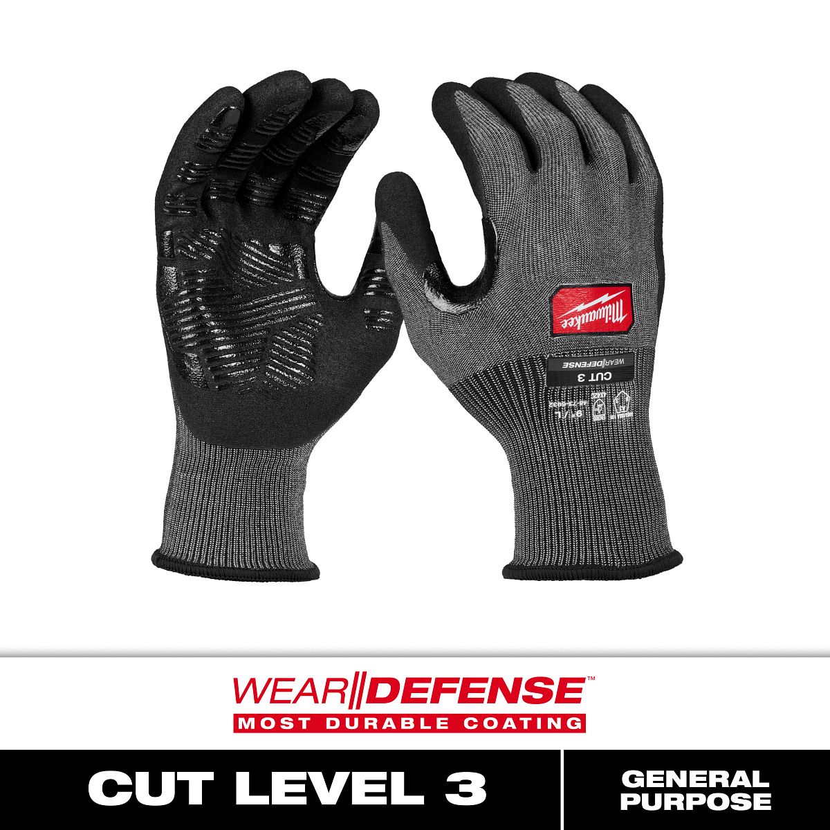 Cut Level 3 High Dexterity Nitrile Dipped Gloves w/ WEAR-DEFENSE™ Protection