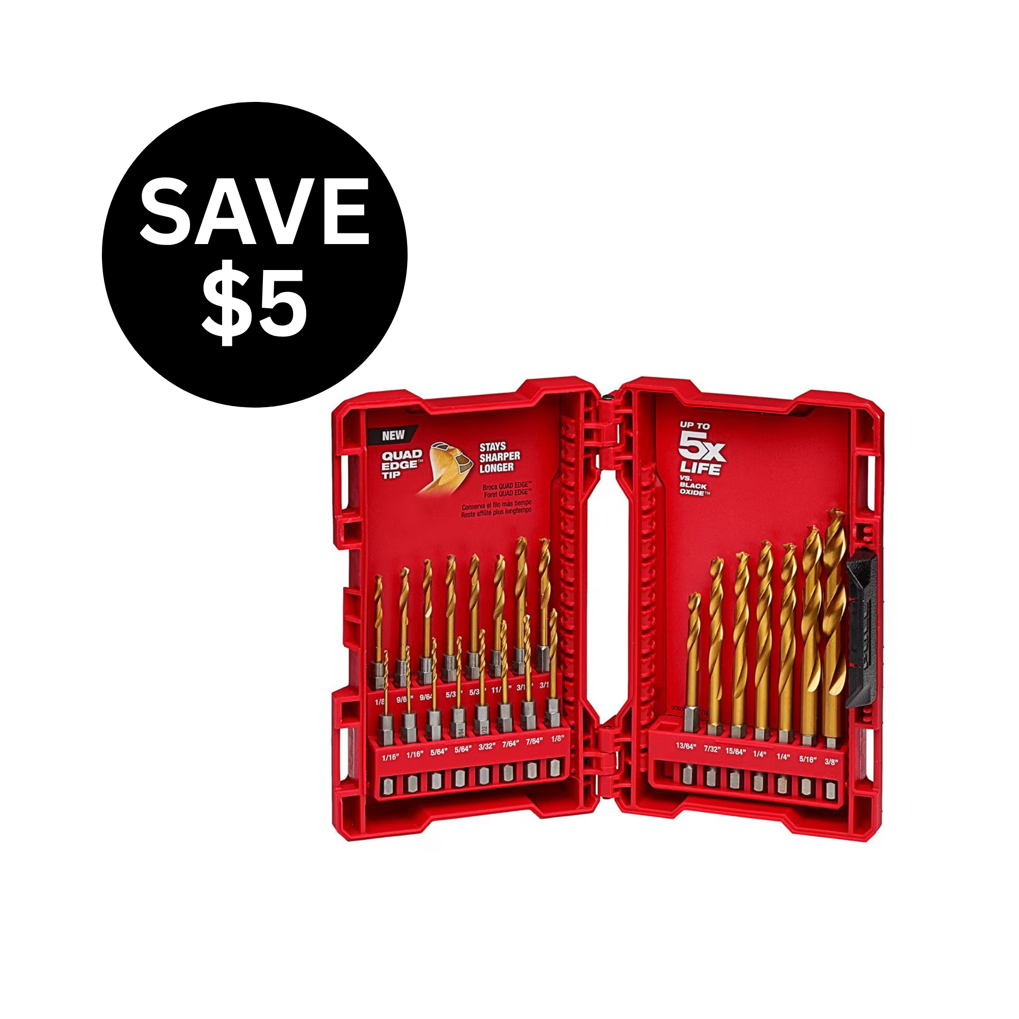 23PC SHOCKWAVE™ Impact Duty RED HELIX™ Titanium Drill Bit Set