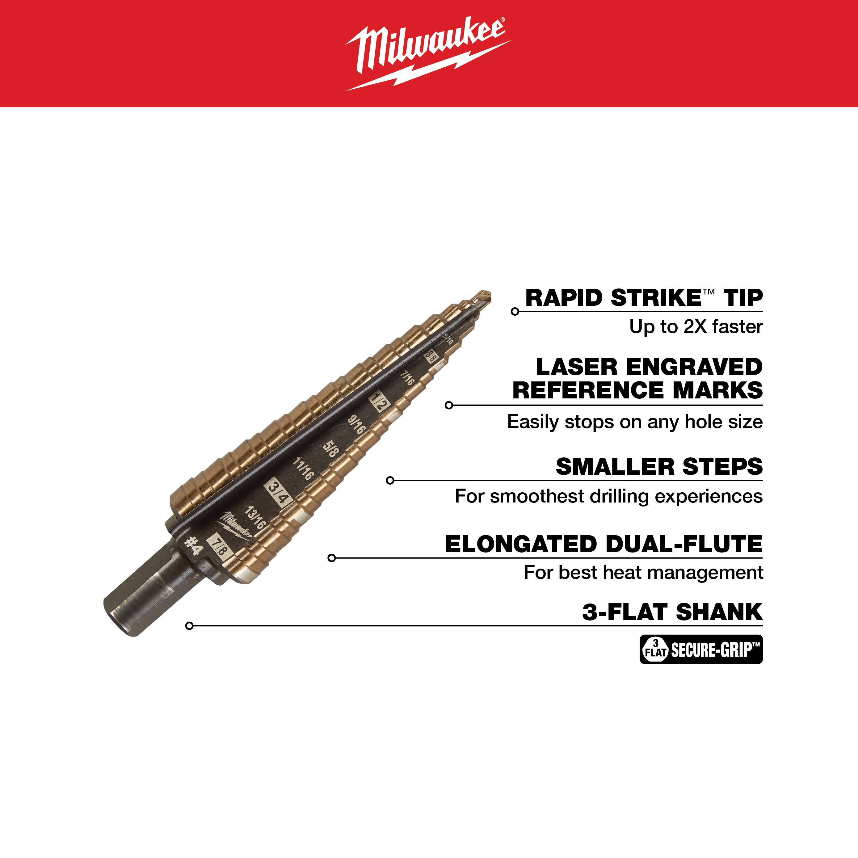 Cobalt Step Bit Kit (3PC)