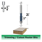 Bosch 85268M 3/8 In. x 1 In. Carbide Tipped 2-Flute Flush Trim Bit