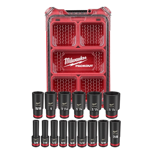 15PC SHOCKWAVE™ Impact Duty Socket 1/2” Drive SAE Set with PACKOUT™