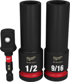 3PC SHOCKWAVE™ Impact Duty 1/2" Drive SAE Deep 6 Point Socket Set - 49-66-4485 - primary image