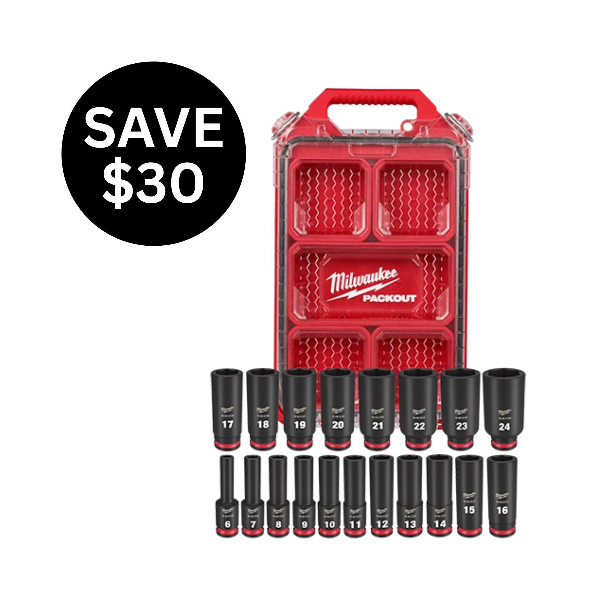 19PC SHOCKWAVE™ Impact Duty Socket 3/8” Drive MM Set with PACKOUT™